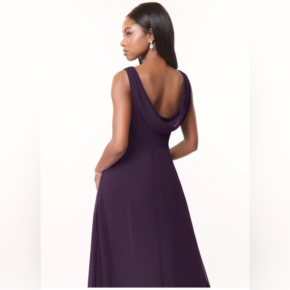Evan Picone Dresses & Skirts - Evan Picone Womens Purple Eggplant Midi Dress Waterfall Back Detail Size 10P